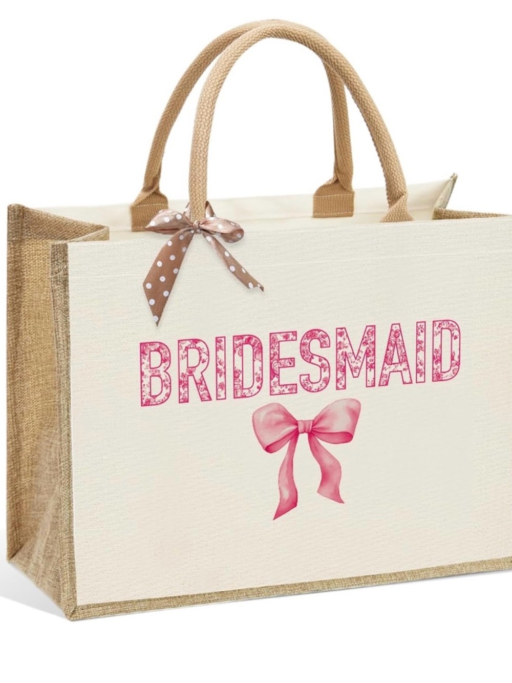 Coquette Bridesmaid Pink Floral Tote